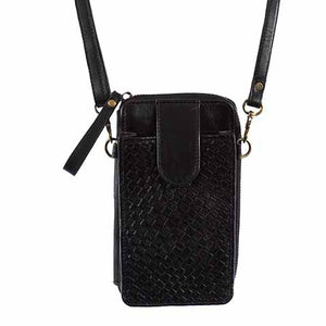 Women's Compact Leather Phone Handbag - Scully