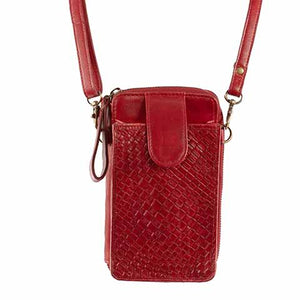 Women's Compact Leather Phone Handbag - Scully