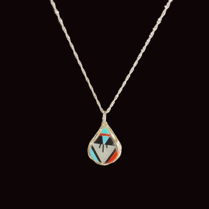 Zuni Inlay Teardrop Necklace - Matt 925 Inc.