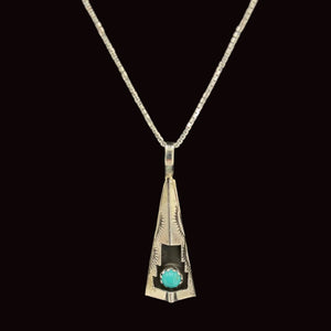 Navajo Teepee w Turquoise Necklace - Matt 925 Inc.