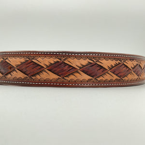 Hamley Hand Carved Large Basket Straight Belt