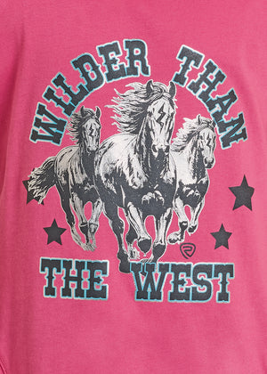 Girl's Graphic Tee W/Fringe - Rock & Roll Denim