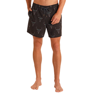 Men's Longhorn Print Volley Swim Shorts - Rock & Roll Denim