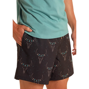 Men's Longhorn Print Volley Swim Shorts - Rock & Roll Denim