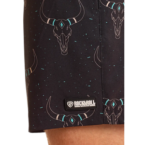 Men's Longhorn Print Volley Swim Shorts - Rock & Roll Denim