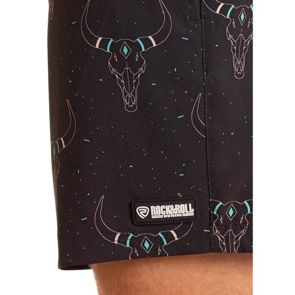 Men's Longhorn Print Volley Swim Shorts - Rock&Roll Denim