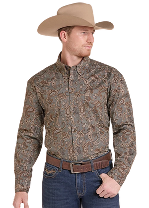 Men's Paisley Printed LS Snap Shirt - Panhandle Slim