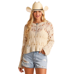Women's Open Knit Sweater - Rock & Roll Denim