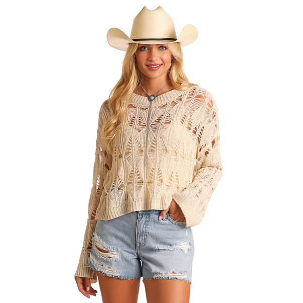 Women's Open Knit Sweater - Rock&Roll Denim