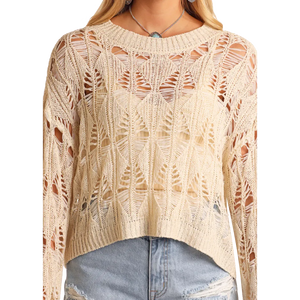 Women's Open Knit Sweater - Rock & Roll Denim