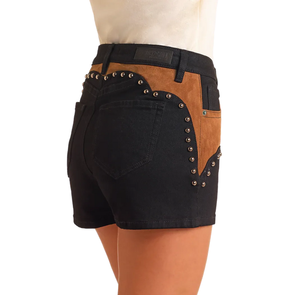 Women's Studded Microsuede Shorts - Rock&Roll Denim