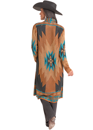 Aztec Knit Duster - Rock & Roll