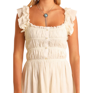 Women's Flouncy Gathered Dress - Rock & Roll Denim