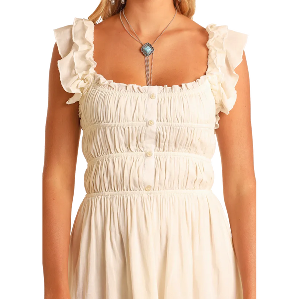 Women's Flouncy Gathered Dress - Rock & Roll Denim