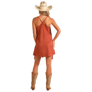 Women's Microsuede Fringe Dress - Rock & Roll Denim