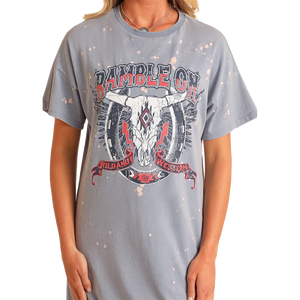 Women's Ramble On Tee Dress - Rock & Roll Denim