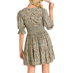 Women's Mixed Print Dress- Rock & Roll Denim