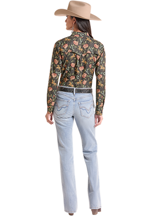 Tek Western Floral Print Shirt - Rock & Roll