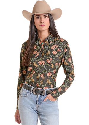 Tek Western Floral Print Shirt - Rock & Roll