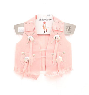 Girl's Pink Faux Suede Vest - M&F Western Products