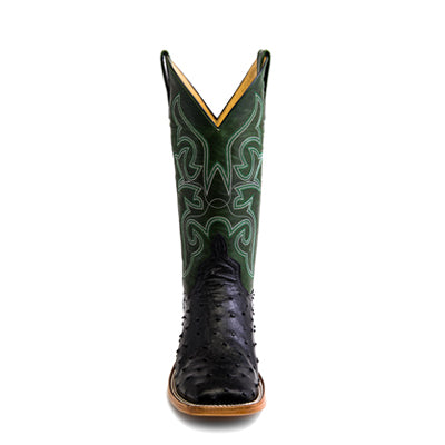 Black Full Quill Ostrich Boots - Top Hand Boots