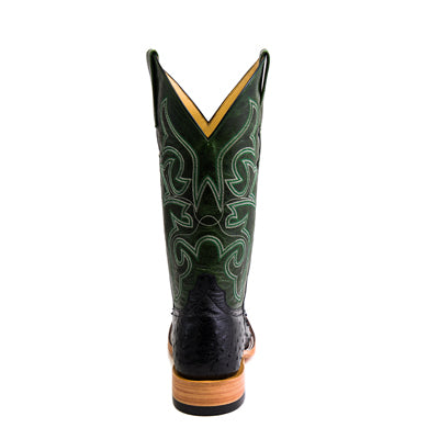 Black Full Quill Ostrich Boots - Top Hand Boots