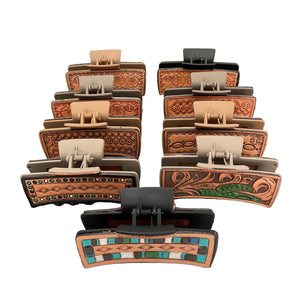 Hamley Western Leather Hair Clip 4" - Hamley Saddle Shop