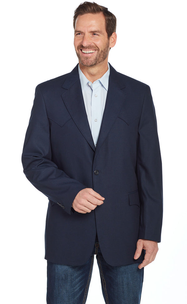 Men's Navy Plano Sport Coat - Sidran