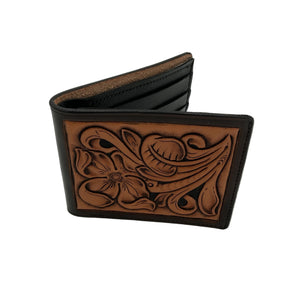 Hamley Bi-Fold Floral Carved Wallet
