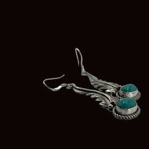 Turquoise Leaf Dangle Earrings - MATT925