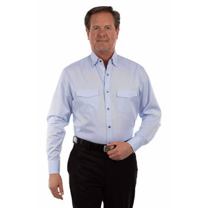 Men's Front Snap Chambray Dress Shirt - Scully