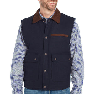Men's Navy Wool Vest - Cripple Creek