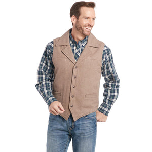Men's Taupe Wool Vest - Cripple Creek