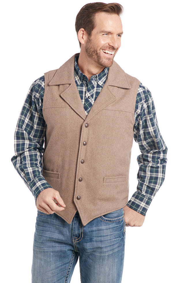 Men's Taupe Wool Vest - Cripple Creek