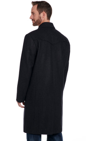 Men's Black Wool Overcoat  - Cripple Creek