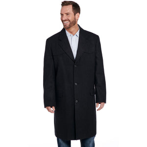 Men's Black Wool Overcoat  - Cripple Creek