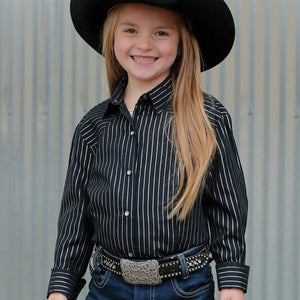 Girls Striped Black Western Shirt - Cruel Girl