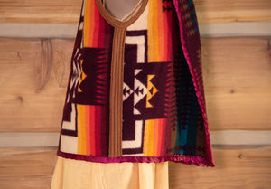 Chief Joseph Wool Purple Bias Vest - Abalone Reigh-Hamley Western Store