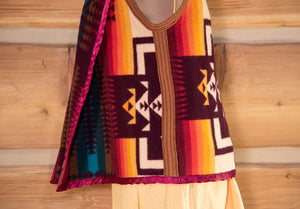 Chief Joseph Wool Purple Bias Vest - Abalone Reigh-Hamley Western Store
