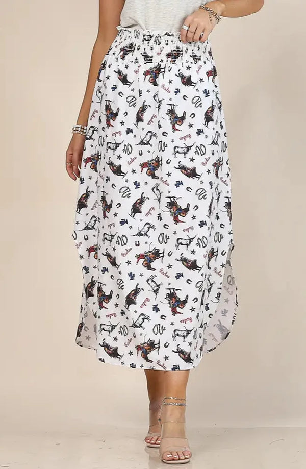 Cowboy Print Maxi Skirt - Avery