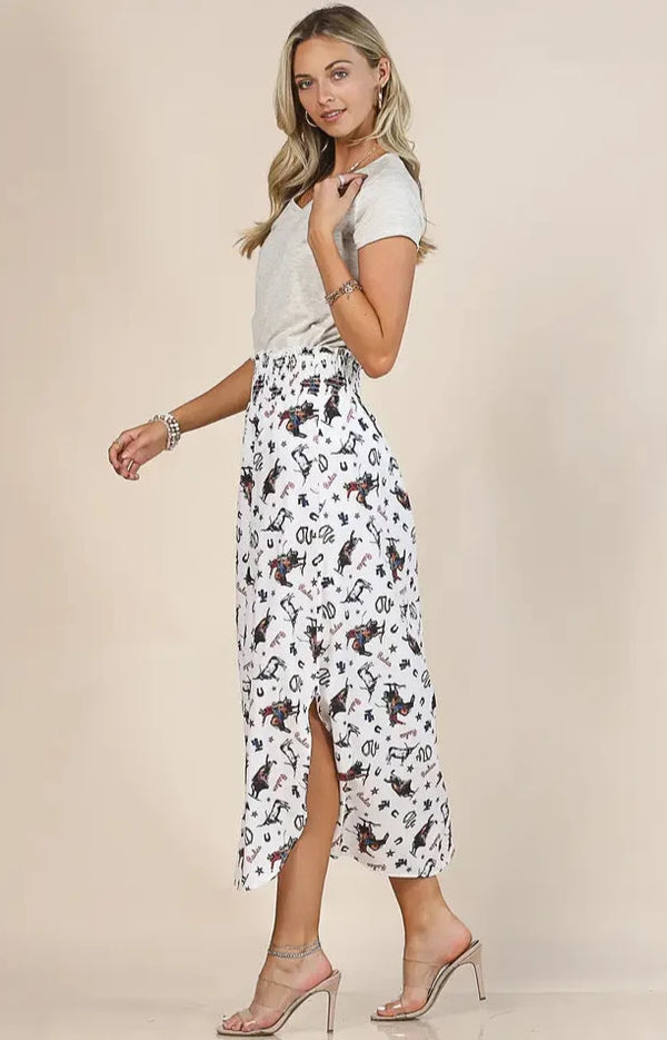 Cowboy Print Maxi Skirt - Avery