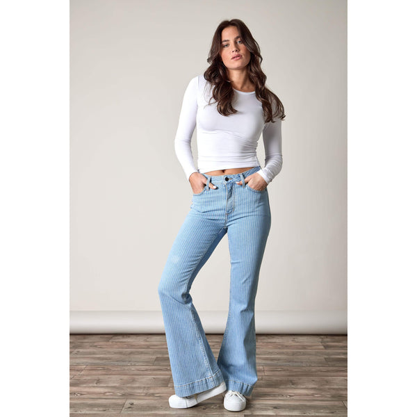 Women's Crystal Striped Jeans - Kimes Ranch