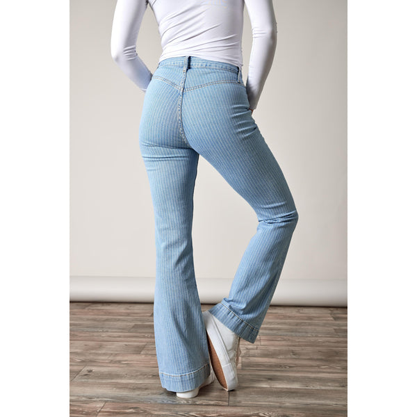 Women's Crystal Striped Jeans - Kimes Ranch