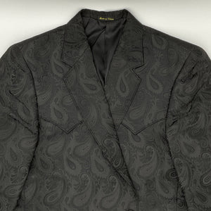 Men's Paisley Style Black Sports Coat - Circle S