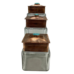 Copper Lid Glass Canister - J. Alexander