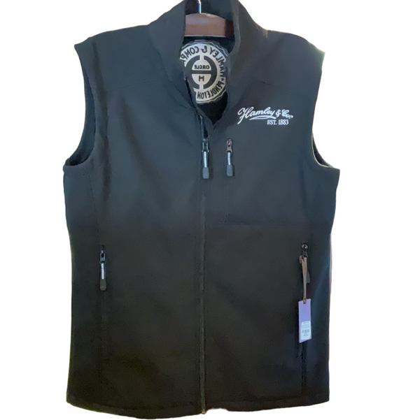 Men's Hamley Logo Black Soft Shell Vest - Roper