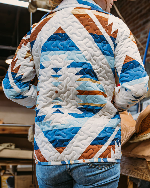 Winslow Blue Quilted Jacket - Ida Mae Home