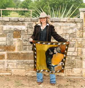 Girl & Bison Scarf  - Fringe Scarves