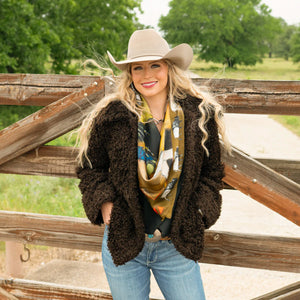 Girl & Bison Scarf  - Fringe Scarves