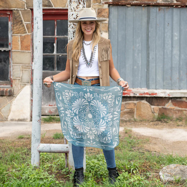 Bonita Bandana Chambray - Fringe Scarves